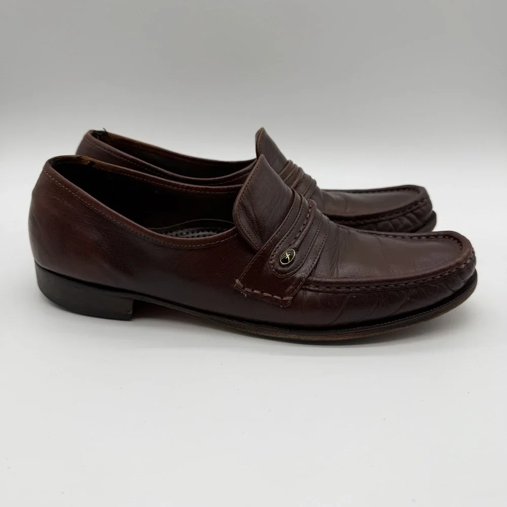 Florsheim Men's Riva Moc Toe Bit Loafers Leather Preppy Burgundy Size 9B